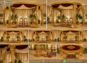 South Indian Wedding Mandap for Muhurtham Decor Majestic Tamil Wedding Mandaps Affordable South Wedding Round Kalyanam Mandapam - Product Image 5