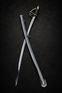 Sabre antique artisanal Dark Hammer Art, avec doublure en bambou, en acier à haute teneur en carbone courbé, style poli, art de l'Uttarakhand, objet de collection - Product Image 3