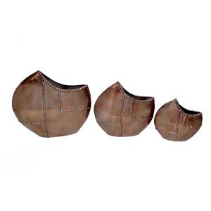 Vases de fleurs antiques en aluminium moulé, récipients décoratifs et finis en cuivre, récipients avec Options de personnalisation - Product Image 1