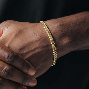 14K Yellow Gold Miami Cuban Link Bracelet Classic Cuban Chain Bracelet for <b>Men</b> Fine Gold Jewelry - Product Image 1