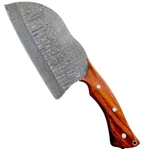 Cuchillos de Cocina Hechos a Mano con Hoja Ancha, Mango Ergonómico de Madera y Funda Protectora de Cuero para Cortar Carne - Product Image 4