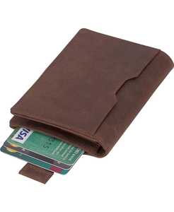 ASHIPO Genuine Leather Minimalist <b>Card</b> Holder RFID Protected Credit <b>Card</b> Storage No Closure Black - Product Image 3