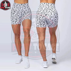 Animal Print Washed Workout Women Stretch Shorts Lightweight Breathable Mid Waist Comfortable Bottoms Summer Outfits - Product Image 5