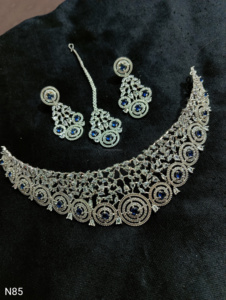 Ensemble de bijoux de mariée en diamant américain classique Collier et boucles d'oreilles en deux pièces pour mariage Style classique à la mode - Product Image 2