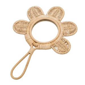 Espejo de Ratán Tejido a Mano, Muebles Infantiles, Decoración Floral para Habitación Infantil, Espejo Portátil Hecho a Mano - Product Image 1