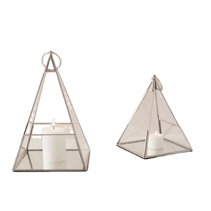 Lanternes pyramides suspendues nickelées, candélabres finis antiques pour la foudre, la décoration de la maison et de l'intérieur du salon - Product Image 1