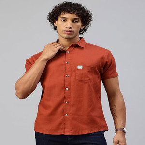 เสื้อเชิ้ตผู้ชายผ้าฝ้ายแขนครึ่งเปิดด้านหน้าติดกระดุมเสื้อผ้า100% ใหม่ล่าสุดสำหรับผู้ชายพี่ชายและแฟนหนุ่ม - Product Image 5