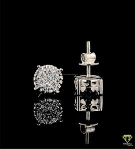 Round Moissanite Diamond <b>Stud</b> Earrings In 925 Sterling <b>Silver</b> Luxury Fine Jewelry For Women - Product Image 6