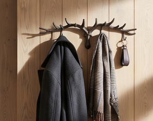 Premium Rustic Metal Deer Antler Wall <b>Hook</b> Heavy-Duty Wall Mounted Coat Rack Animal Pattern Decor - Product Image 6