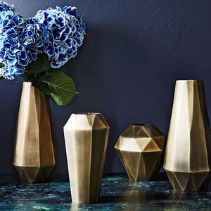 Classic Metal Flower Pot Vase Decorative Interior Accent For Contemporary Home Decoration And Styling - Product Image 1
