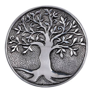 Quemador de Incienso Redondo Chino de Aluminio de Lujo, Ecológico y Duradero, con Diseño de Árbol en Relieve, en Oferta - Product Image 3
