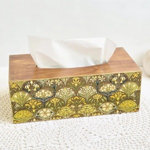 Caja de pañuelos de madera con forma rectangular, diseño floral, duradera y portátil, para hotel - Product Image 2
