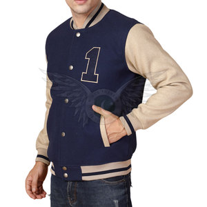 Chaqueta Varsity para Hombre con Cierre de Botones a Presión, Chaqueta de Béisbol de Mezcla de Lana Suave con Logotipo Personalizado, Chaqueta Universitaria para Hombre en Venta - Product Image 1