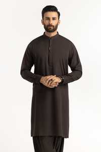 Elite Dark Brown Cotton <b>Kurta</b> <b>Men</b> Salwar Kameez Premium Fabric Wrinkle Formal Office Wear <b>Kurta</b> Set Indian & Pakistani Clothing - Product Image 3