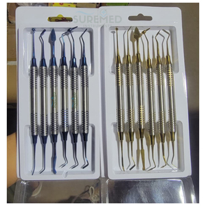 Kit d'instruments de restauration dentaire en composite, revêtement titane, or et bleu - Product Image 4