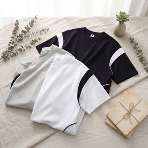 Camiseta de Manga Corta Blanca para Hombre, de Algodón Grueso, Corte Holgado, Color Sólido, Estilo Casual de Verano, con Opciones de Logotipo Personalizado - Product Image 4