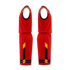 Conjunto de Uniforme de Baloncesto Ekin Impex Rojo sin Mangas con Cuello en V, Absorbente de Humedad, Transpirable para Adultos, Uniformes de Baloncesto Reversibles - Product Image 2