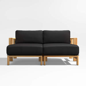 Angelia Daybed Made Of Solid Teak Wood High Quality With Natural Wood and Black Cushion For Outdoor Use. - Product Image 2