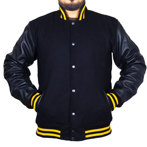 Servicio OEM al por mayor, Chaqueta Letterman de invierno con mangas de poliéster y número cosido personalizado para escuela secundaria, fabricada en Pakistán 2026 - Product Image 1