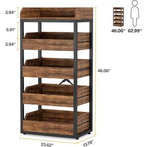 Étagère à fruits en bois pour le rangement à domicile, unité d'étagérage pratique et élégante - Product Image 3