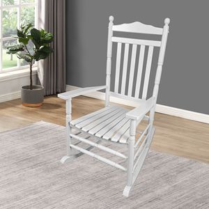 Sedia a Dondolo Bianca per Adulti, Ideale per Balconi e Verande, Seduta Confortevole per Spazi Esterni - Product Image 1