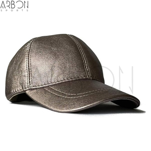 2026 Good Supplier New Design Easy To Wear High-Quality Premium Metallic Genuine Leather Baseball Cap For Men And Women - Product Image 3