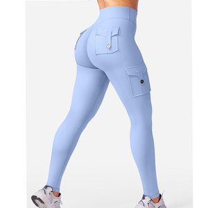 Customizable Private Label Legging For Women's Multiple Button Fly Pocket Closure Breathable Stretchy Fabric Full Length <b>Tights</b> - Product Image 4