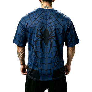 Camiseta de Manga Corta con Estampado Gráfico de Telaraña para Hombre, Cuello Redondo, Estilo Casual Urbano, 100% Poliéster, Transpirable y de Secado Rápido - Product Image 2