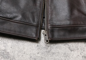 Veste en cuir vintage pour homme, style pilote moto des années 1930, cuir de vachette pleine fleur brossé, veste en cuir véritable - Product Image 4