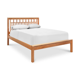 Wholesale Modern Mission Solid Wood <b>Bed</b> | Two-Tone Grid Pattern Architectural <b>Bed</b> Frame - Product Image 1