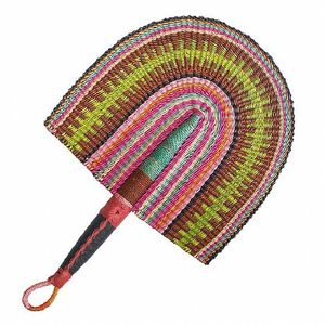 Handmade multi color woven seagrass <b>fan</b> eco friendly <b>hand</b> <b>held</b> cooling <b>fan</b> ethnic patterned summer cooling decoration wedding pr - Product Image 3