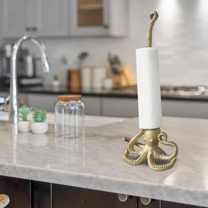 Cast Iron <b>Paper</b> Towel Holder Metal Toilet or <b>Kitchen</b> <b>Paper</b> Holder for Floor or Countertop Casted Iron Octopus Design Roll Holder - Product Image 5
