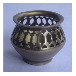 Handmade Aluminum Matki Style Votive Honeycomb Hand Cut Patterns Brass Plating <b>Tea</b> <b>Light</b> Candle Votive Home Festive Decor Votive - Product Image 2