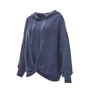 Sudadera con Capucha Unisex de Punto, Oversize, Color Liso, Casual, para Otoño, Manga Regular, Teñido Liso, Ajuste Regular - Product Image 2