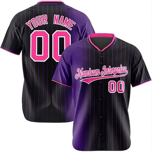 Maillot de baseball personnalisé à col en V, sublimation par transfert thermique, uniforme d'équipe, vêtements de performance professionnels, marché américain et européen - Product Image 1