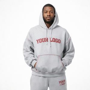 Custom <b>Oversized</b> Pullover Hoodie and <b>Sweatpants</b> Tracksuit Heavyweight Pullover Hoodie and Baggy <b>Sweatpants</b> Two Piece Hoodie Set - Product Image 3