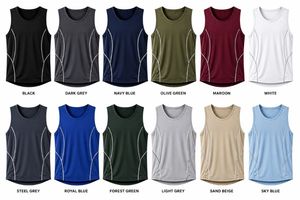 HMA Sports and Apparels <b>Men's</b> <b>Black</b> Solid Sporty O-Neck Quick Dry 100% Polyester Knitted 160g <b>Tank</b> <b>Top</b> - Product Image 6