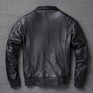 Custom Black Coated Genuine Cow Skin <b>Leather</b> Vintage Hooded Varsity <b>Jacket</b> with Stand Collar and Front Logo for Men - Product Image 2