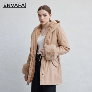 <b>Women</b> Thick Warm Eco-Friendly Winter <b>Coat</b> <b>Hooded</b> Parka Faux <b>Fur</b> Long <b>Puffer</b> Jacket Windproof Outerwear Polyester Fashion - Product Image 3