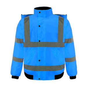 Chaqueta de Seguridad Tipo Bomber Naranja de Alta Visibilidad con Tiras Reflectantes – Chaqueta de Trabajo Resistente a la Intemperie - Product Image 3