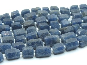 Wholesale PMEGEMSBEADS RB8 8" Natural Rough Blue Sapphire Crystal <b>Tube</b> Beads 10x8mm 6x5mm Raw Gemstone Strand for Jewelry Supply - Product Image 2
