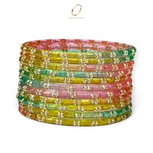 Pulseras de Cristal Multicolor Estilo Kashmiri con Diseño de Gotas de Lluvia, Bañadas en Oro, para Mujeres, Ideales para Festivales y Bodas, Venta al Por Mayor - Product Image 3