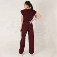 Combinaison médicale tissée pour femmes, manches courtes, fermeture éclair sur le devant, uniforme d'hôpital, poches, personnalisable, personnel médical FONILBEST SPORTS
