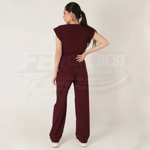 Women Medical <b>Scrubs</b> Jumpsuit Short Sleeve Zip Front Hospital <b>Uniform</b> With Pockets For Medical Staff - Product Image 4