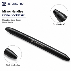 Cone Socket Mirror Handle #6 Black Line Dental Mirror Handle Stainless Steel Zetomed Pro - Product Image 3