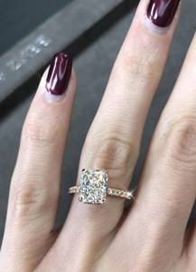 AFAR JEWELS Anello di Fidanzamento Trendy con Diamante Coltivato in Laboratorio Taglio Radiant e Moissanite, Placcato in Argento 925 per Donne - Product Image 3