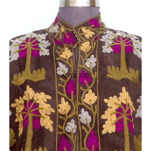 Suministro al por Mayor de Chaquetas Acolchadas de Algodón 100% Bordadas para Mujer, Estilo Retro Bohemio, Ecológicas y Transpirables, ART&ART - Product Image 3