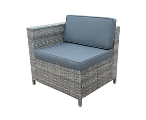 SF00005 Canapé de jardin moderne d'extérieur, ensemble de conversation une place, structure en acier, verre trempé, coussins en polyester, mobilier d'extérieur - Product Image 6