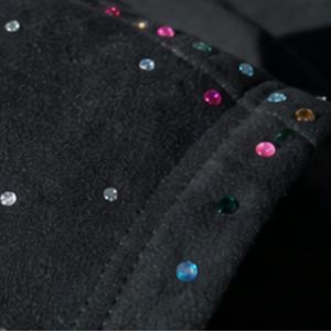 Sweat à capuche oversize noir en molleton pour homme, avec strass colorés, en coton épais, style streetwear décontracté - Product Image 6
