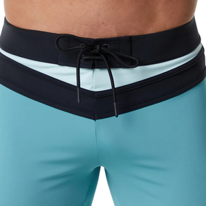 Shorts de bain pour homme Aqua Blue Black Board, séchage rapide, cordon de serrage, pour surf, natation, plage, vêtements de sport aquatiques performants - Product Image 4